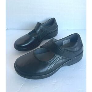 Propet Yara Mary Jane Black Leather Velcro Close Comfort Platform Wedge Shoe 8.5